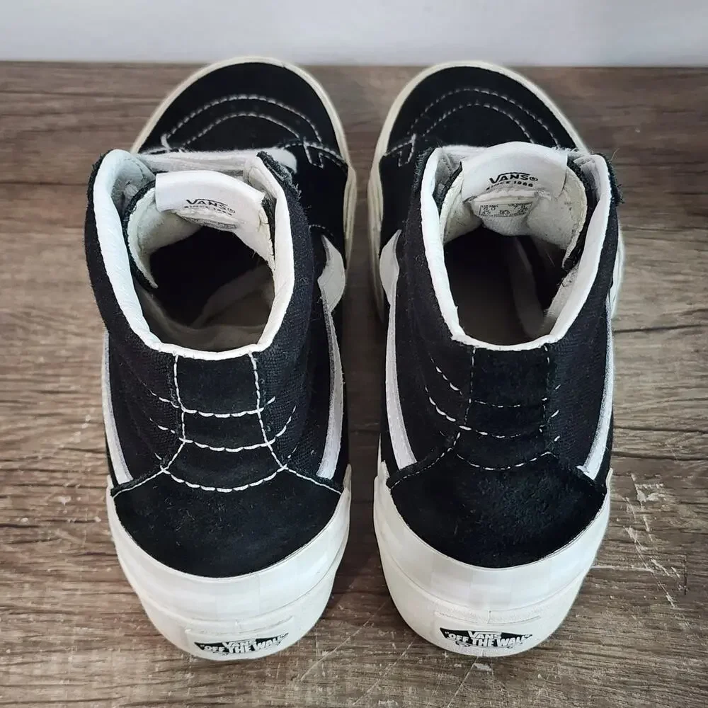 Vans Black and White Sk8-Hi Platform Sneakers - Picture 8 of 9
